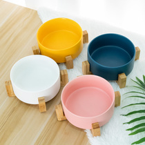 Dog and cat bowl Double bowl Ceramic dog bowl Cat food bowl Dog drinking bowl Pet water bowl Food bowl Anti-tipping supplies