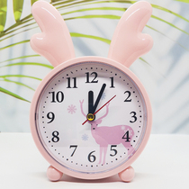 Cartoon small alarm clock students use cute children female mute creative men bedroom bedside personality dormitory fashion clock
