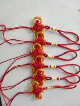New features Handmade red gold thread Rich eight treasures knot big hanging head knot Small hanging decoration Small Chinese knot full hundred