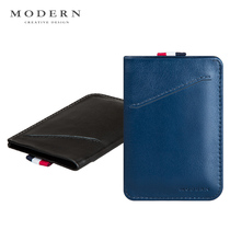 German Modernr draw card bag fashion short mens card bag ultra-thin card leather wallet card bag
