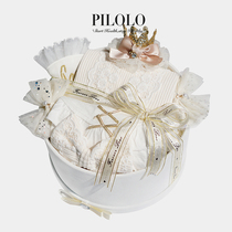 Newborn gift box spring and autumn lace dress Princess Crown baby cotton suit full moon 100 days high-end gift bag