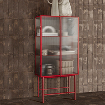 Glass sideboard storage high cabinet luxury kitchen household modern simple Danish design ultra-thin storage cabinet wine cabinet