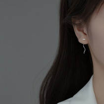 S925 pure silver earline female earrings earrings earrings cylindrical wave short sleep without picking up 2021 new earrings
