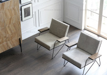 Nordic personality simple living room creative Falz canvas armchair Cafe Internet cafe Leisure Wrought iron sofa chair