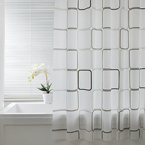 Nordic simple bathroom curtain toilet EVA shower curtain waterproof cloth mildew proof thick cover partition shower curtain