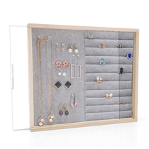 Wooden jewelry box dust earring frame hanging wall earring tray earring tray earring storage rack necklace jewelry display rack