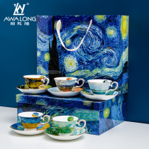 Nordic style British bone china coffee cup European small luxury ins style creative high-end Van Gogh coffee set