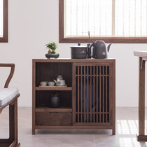 Xumu new Chinese tea cabinet black walnut solid wood boiling cabinet modern simple ash wood sideboard locker