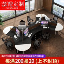 Creative Office Furniture Staff Desk 3 People Partition Screen Working Position 6 Employees Table Bench holder