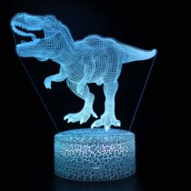 3d dinosaur night light creative led stereo vision lamp childrens room cartoon bedroom bedside lamp birthday gift