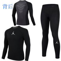High-ball fitness suit mens summer and autumn leggings short sleeve quick-drying clothes running sports tight long sleeve basketball training suit