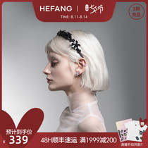HEFANG gold jewelry flower cluster hairband Ju Jingyi same retro fashion imitation pearl headband pressure hair jewelry
