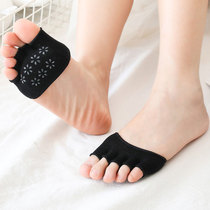 2 pairs of five-finger socks womens shallow cotton thin invisible socks with silicone non-slip half-Palm half-finger high-heeled shoes