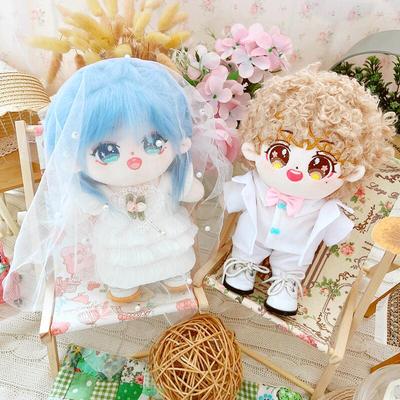 taobao agent Cotton doll 20cm centimeter baby clothes star doll normal body fat body naked baby white prince wedding skirt