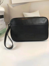 New oil wax cow leather single zipped mens hand holding bag