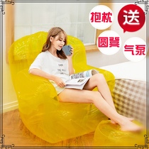 Creative thickened net red inflatable lazy hair Transparent single convenient bedroom Plastic air chair outdoor camping