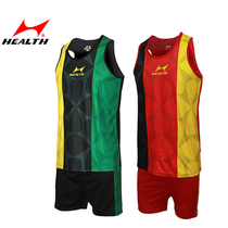 Hales 8001 track and field suit Mens and womens sports suit Running fitness suit Vest shorts long-distance running training game suit