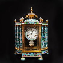 Eurocean Western Ocean Tai Blue Clock Pinching Enamel Process Chossing Machinery Clock Home Creative Living Room Clock