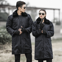 Military cotton great coat mens double winter thickened long style special soldier security cotton coat and women labor protection and cold suit jacket