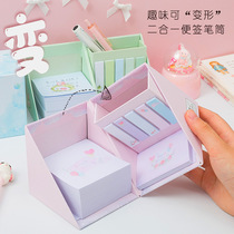 Post-it box small bars mark cute girl N-Time stickers creative Net red note sticker sticker photo kit