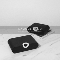 Modern creative black Gray texture leather jewelry box desktop decoration decoration bedroom dressing table storage box