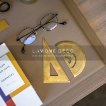 Simple light luxury European creative brass Gold office stationery writing board storage pen holder tray hand account decoration