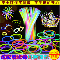 Douyin with colorful luminous glow sticks dreamy fluorescent bracelet concert outdoor props Net red atmosphere night field