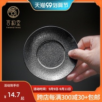 Black and white saucer coaster ceramic insulation round cup holder tea cup cushion tea ceremony tea cup base kung fu tea set accessories saucer