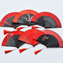  Classical Chinese style womens portable folding fan Bungee dance fan Hanfu easy to open and close cheongsam childrens shooting props