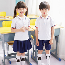 School uniform set Primary school students  tops College style summer clothes Kindergarten garden clothes Childrens cotton class clothes Summer spring and autumn clothes