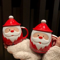 Christmas couple cups a pair of Santa Claus cups high-value girls Net red cartoon Three-dimensional Cup ceramic cup