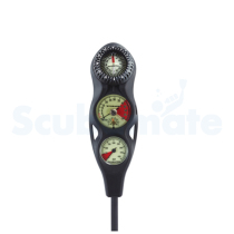 Scubapro 3-GAUGE IN-LINE CONSOLE triple GAUGE pressure GAUGE depth GAUGE finger North needle