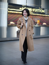 I am Capricorn Classic return MaxM Custom series Golden Brown 820g warm cashmere wool water ripple coat