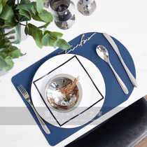 Koket can modern model room Western tableware set soft outfit with blue and silver dining plate table flat plate
