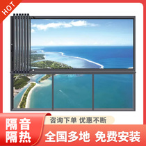 Guangzhou sealed balcony frameless folding window special-shaped curved full-open panoramic invisible window framed folding manufacturers customized