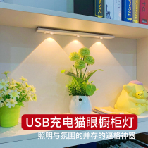 Ultra-thin charging wireless cabinet light LED cabinet bottom light Human body induction light bar Wiring-free wardrobe light Shoe cabinet light belt