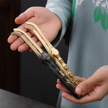 Morning high purity brass tea clip tea cup clip tea tweezers tea ceremony kung fu tea set clip tea clip non-slip