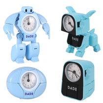 Transformed puppy white robot cartoon children student boys and girls bedroom bedside creative electronic toy alarm clock