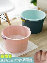 Household foot bath bucket raised over calf plastic foot bath basin massage thickened foot bath artifact heat preservation health care large deep bucket