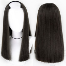 A knife and U-shaped wig long straight hair invisible long hair simulation one-piece wig
