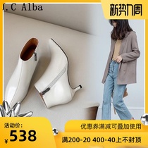  Japanese Martin boots womens sza three cm small heel boots autumn pointed thin heel ankle boots winter white boots