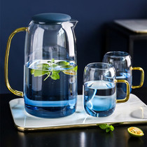 Nordic high-value cold kettle net red marble gradient blue cold kettle heat-resistant explosion-proof thickened large-capacity glass jug