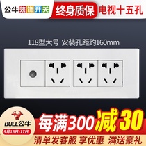Bull Switch Socket Type 118 Power Wall 9 Hole Cable TV Closed Circuit Home Nine Hole Panel with TV Socket Panel