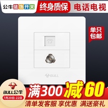 Bull switch socket Telephone TV socket Concealed closed circuit TV TV plug Wall phone cable socket panel