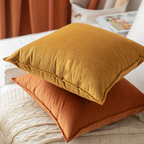 Orange velvet orange yellow bedside velvet pillow cover bed backrest light Luxury Pillow sofa living room cushion