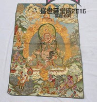 Tibetan Buddha statue Nepal God of Wealth Thangka portrait Weaving Brocade painting silk embroidery treasure Tianwang Thangka embroidery