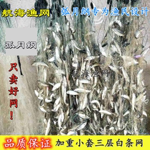 Arc month income 6 points 7 points 8 points 9 points 1 finger eye three-layer fishing net adhesive mesh wire mesh fishing net white strip net small fish net