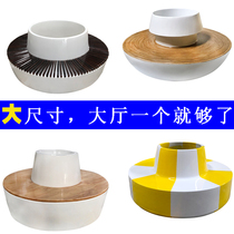 FRP tree pool bench outdoor park anti-corrosion wooden flower fork leisure chair lobby tree creative flowerbasin seat