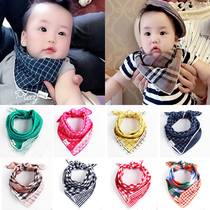 0-6 0-6-year-old baby triangular scarf Childrens fondure cotton cotton cloth baby saliva towel headscarf round mouth checkered small scarves