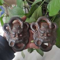 Old iron Iron Tiger head paperweight paper pair of room supplies antique antique antiques hot collection